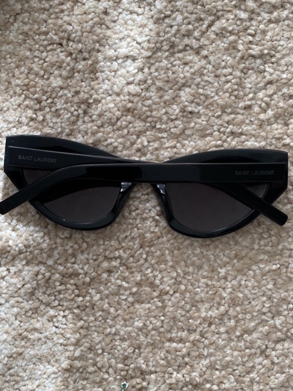Saint Laurent Black Cat-Eye Sunglasses with Dark Lenses SL 215 GRACE - Picture 7 of 8